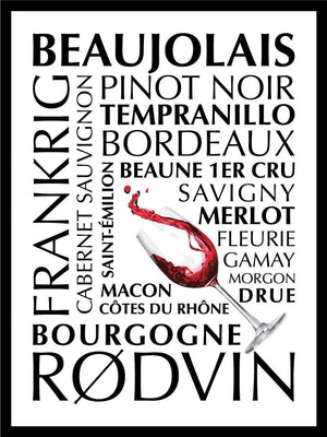 Rødvin plakat Frankrig citat
