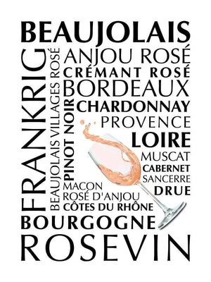 Rosé plakat Frankrig citat