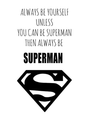 Superman plakat med logo citat